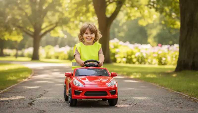 Mehr Sichtbarkeit: Kinderauto Warnweste